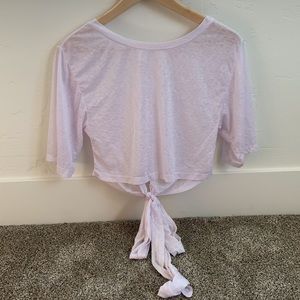 Fabletics Ryan transparent tie-back cropped shirt